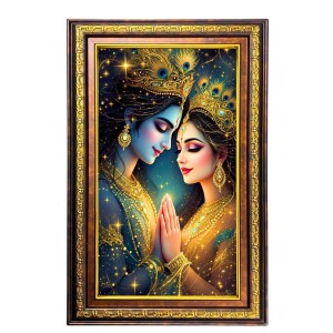Radha Krishna Digital Golden Balck Color Photo Frame | Hindu Religious Wall Decor | 14x20 Inches - Inspirational Wall Art For Office, Home Decor - Ideal Spiritual Gift (F16648) Radha Krishna Digital Golden Balck Color Photo Frame | Hindu Religious Wall Decor | 14x20 Inches - Inspirational Wall Art For Office, Home Decor - Ideal Spiritual Gift (F16648)