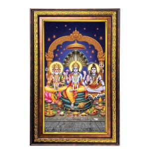 Bramha Vishnu Shiva Digital Golden Balck Color Photo Frame | Hindu Religious Wall Decor | 10x16 Inches - Inspirational Wall Art For Office, Home Decor - Ideal Spiritual Gift (F16922) Bramha Vishnu Shiva Digital Golden Balck Color Photo Frame | Hindu Religious Wall Decor | 10x16 Inches - Inspirational Wall Art For Office, Home Decor - Ideal Spiritual Gift (F16922)