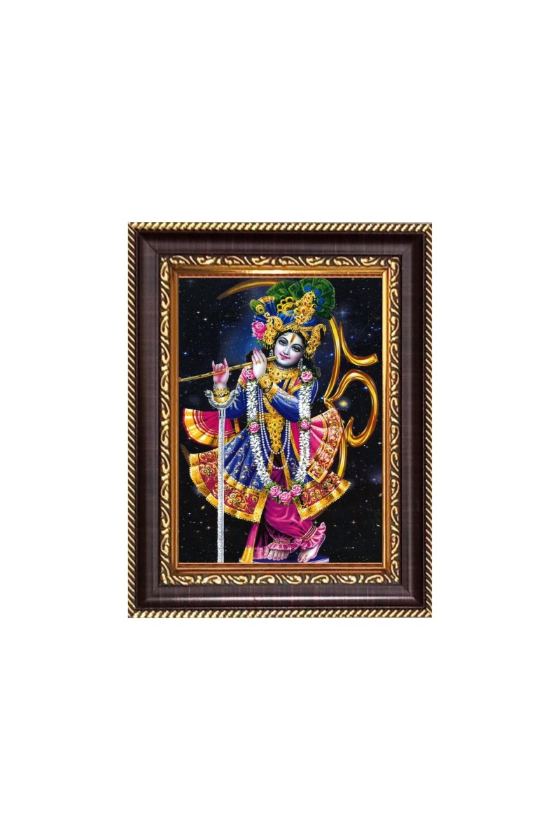 Sri Krishna Digital Print Photo 8.7x10.7 inches - Vibrant Religious Wall Art for Home or Office Decor.