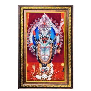 Ma Kali Matha Digital Golden Balck Color Photo Frame | Hindu Religious Wall Decor | 16x22 Inches - Inspirational Wall Art For Office, Home Decor - Ideal Spiritual Gift (F16509) Ma Kali Matha Digital Golden Balck Color Photo Frame | Hindu Religious Wall Decor | 16x22 Inches - Inspirational Wall Art For Office, Home Decor - Ideal Spiritual Gift (F16509)