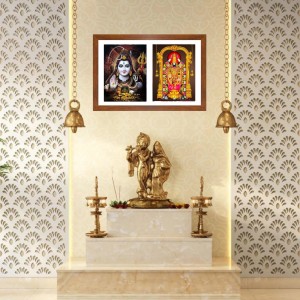 Sri Sri Tirupati Balaji and Sri Sri Lord Shiva two colored Photos in One Frame | Spiritual Devotional Wall Art | Photos for puja room, wall and table top Sri Sri Tirupati Balaji and Sri Sri Lord Shiva two colored Photos in One Frame | Spiritual Devotional Wall Art | Photos for puja room, wall and table top
