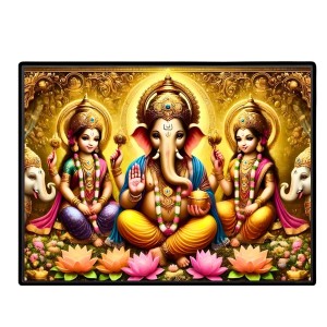 Lord Ganesha Maa Laxmi Saraswati Laminated Photo - 7x9 Inches, Divine Blessings For Home & Office And Temple Decoration (F16131) Lord Ganesha Maa Laxmi Saraswati Laminated Photo - 7x9 Inches, Divine Blessings For Home & Office And Temple Decoration (F16131)
