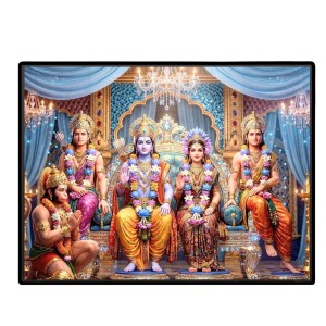 Lord RamSiya Laxman Laminated Photo - 7x9 Inches, Divine Blessings For Home & Office And Temple Decoration (F16115)