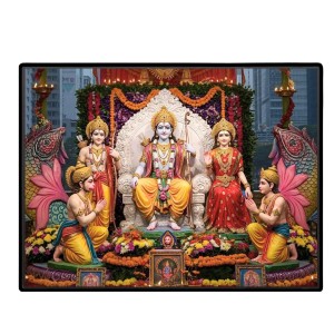 Lord RamSiya Laxman Laminated Photo - 9x11 Inches, Divine Blessings For Home & Office And Temple Decoration (F16111)