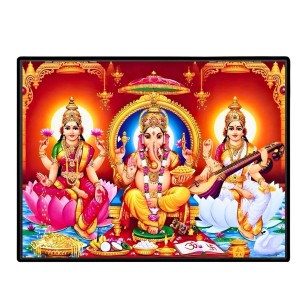 Lord Ganesha Maa Laxmi Sarswati Laminated Photo - 11x13 Inches, Divine Blessings For Home & Office And Temple Decoration (F16132) Lord Ganesha Maa Laxmi Sarswati Laminated Photo - 11x13 Inches, Divine Blessings For Home & Office And Temple Decoration (F16132)