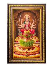 Ma Durga Digital Golden Balck Color Photo Frame | Hindu Religious Wall Decor | 12x18 Inches - Inspirational Wall Art For Office, Home Decor - Ideal Spiritual Gift (F16915)