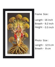 Goddess Maa Vaishna Devi Colored Photo Frame | Divine Wall Art | Ideal for Home or puja room | Devotional wall art