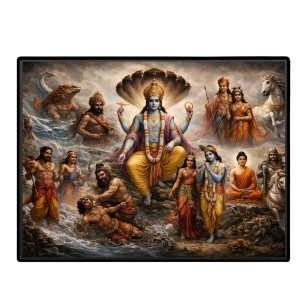Lord Vishnu Laminated Photo - 5x7 Inches, Divine Blessings For Home & Office And Temple Decoration (F16067) Lord Vishnu Laminated Photo - 5x7 Inches, Divine Blessings For Home & Office And Temple Decoration (F16067)