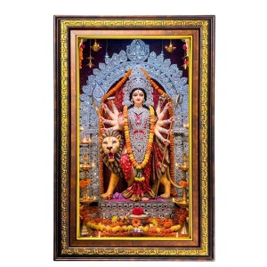 Goddess Durga Digital Golden Balck Color Photo Frame | Hindu Religious Wall Decor | 18x24 Inches - Inspirational Wall Art For Office, Home Decor - Ideal Spiritual Gift (F16907) Goddess Durga Digital Golden Balck Color Photo Frame | Hindu Religious Wall Decor | 18x24 Inches - Inspirational Wall Art For Office, Home Decor - Ideal Spiritual Gift (F16907)
