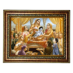 HiTech Sales Sri Krishna Janmashtami Pooja photo frame deity for Office, Wall/Table, Study room & living room, gifts | PVC Frame & Front Face - Glass (12 x10) HiTech Sales Sri Krishna Janmashtami Pooja photo frame deity for Office, Wall/Table, Study room & living room, gifts | PVC Frame & Front Face - Glass (12 x10)