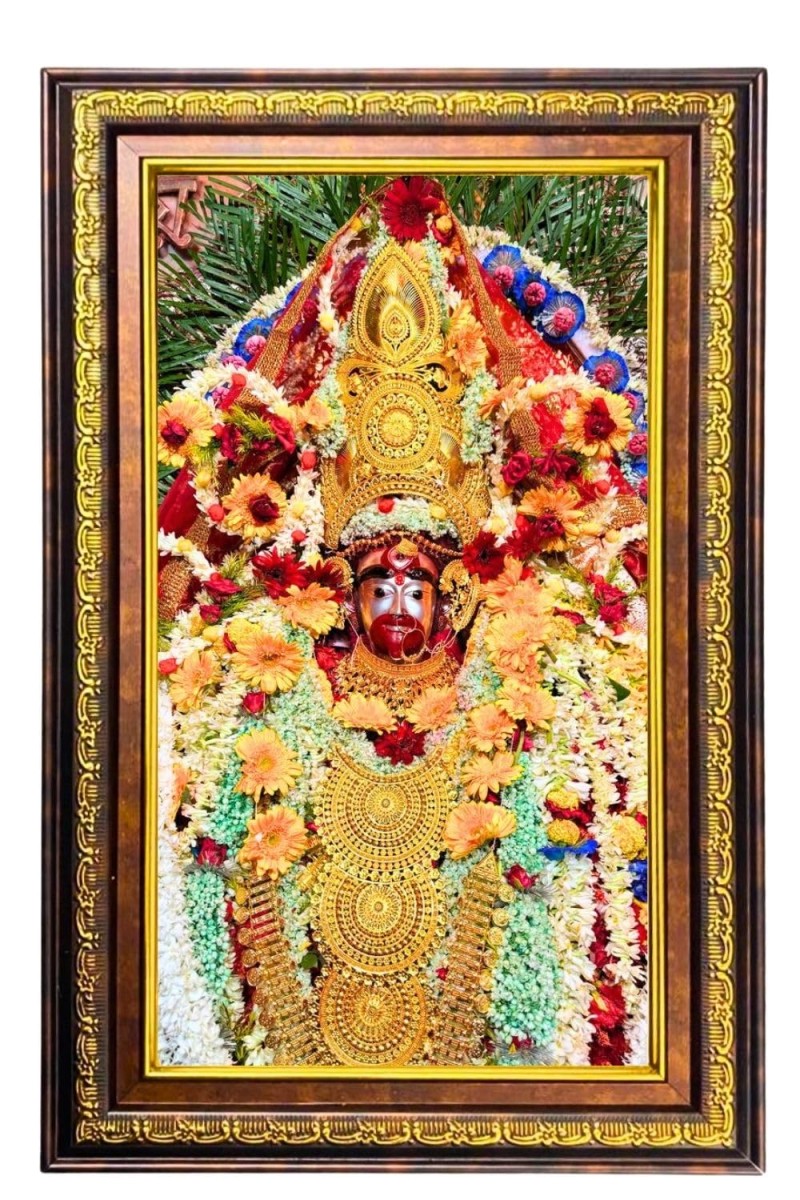 Tara Ma Digital Golden Balck Color Photo Frame | Hindu Religious Wall Decor | 16x22 Inches - Inspirational Wall Art For Office, Home Decor - Ideal Spiritual Gift (F16894)