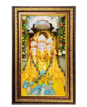 Maa Baglamukhi Digital Golden Balck Color Photo Frame | Hindu Religious Wall Decor | 12x18 Inches - Inspirational Wall Art For Office, Home Decor - Ideal Spiritual Gift (F16961)