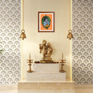 Colored Photo of Bal Gopal | Divine Child Krishna Wall Art | Spiritual Decor for Home & Temple Colored Photo of Bal Gopal | Divine Child Krishna Wall Art | Spiritual Decor for Home & Temple