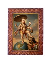 Vamana Avatar Photo Frame 10x14 Inch Religious Wall & Table Decor Frame | Vamana Avatar Spiritual Photo Frame For Home, Temple & Office | Decorative Hindu God & Goddess Frame (Pack Of 1) (F18430)
