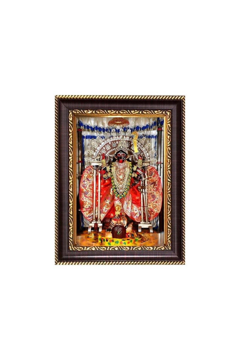 Dakhineswar Ma Kaali Digital Print Photo 10.7x12.7 inches - Vibrant Religious Wall Art for Home or Office Decor.