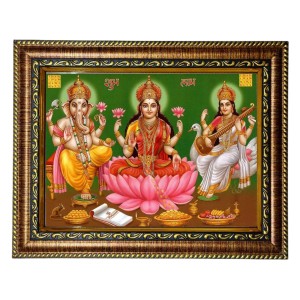 HiTech Sales Goddess Lakshmi Ganesha Saraswati Photo Frame Goddesses murti Deity for Office, Wall/Table, Study Room & Living Room, Gifts | PVC Frame & Front Face - Glass (9 x 7) HiTech Sales Goddess Lakshmi Ganesha Saraswati Photo Frame Goddesses murti Deity for Office, Wall/Table, Study Room & Living Room, Gifts | PVC Frame & Front Face - Glass (9 x 7)