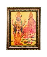 Hitech Sales Lord Sri Laxmi Narayan Light Weighted photo Frame Waterproof Acrylic 3d photo with Wooden Frames for Table, Temple Wall, Mandir, Gym, and Outdoor Spaces, Home Decor