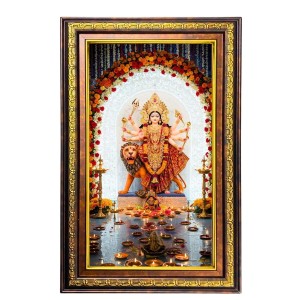 Goddess Durga Digital Golden Balck Color Photo Frame | Hindu Religious Wall Decor | 18x24 Inches - Inspirational Wall Art For Office, Home Decor - Ideal Spiritual Gift (F16908) Goddess Durga Digital Golden Balck Color Photo Frame | Hindu Religious Wall Decor | 18x24 Inches - Inspirational Wall Art For Office, Home Decor - Ideal Spiritual Gift (F16908)