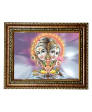 HiTech Sales Shiv Parvati Ganesh photo frame Lord Shiva picture Divine Parivar deity for Office, Wall/Table, Study room & living room, gifts | PVC Frame & Front Face - Glass (12 x 10)