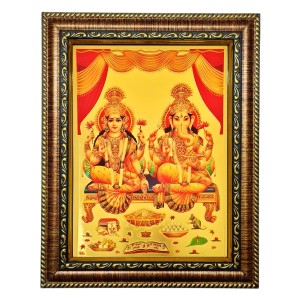 Hitech Sales Lord Sri Laxmi Ganesh Light Weighted 9X7 photoFrame Waterproof Glass Cover 3d photo with Wooden Frames for Table, Temple Wall, Mandir, Gym, and Outdoor Spaces, Home Decor Hitech Sales Lord Sri Laxmi Ganesh Light Weighted 9X7 photoFrame Waterproof Glass Cover 3d photo with Wooden Frames for Table, Temple Wall, Mandir, Gym, and Outdoor Spaces, Home Decor