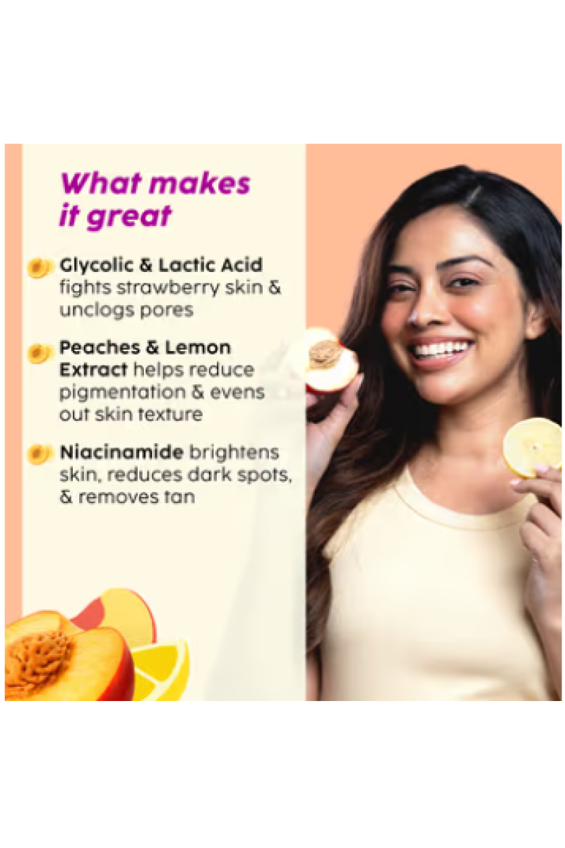 PLIX - THE PLANT FIX Peaches & Lemon Detan Bump Eraser Scrub (200g) | Exfoliating Scrub | Removes Tan & Restores Skin’s Moisture, Reduces Dark Spots, Uneven Skin Tone, & Reveals Softer Smoother Skin
