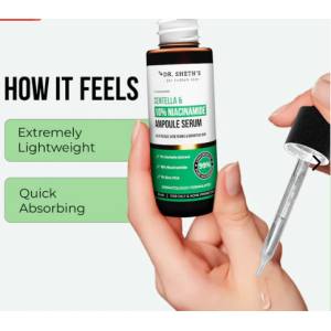 Dr. Sheth's Centella & 10% Niacinamide Face Serum | Oil & Sebum Control | Acne Scars, Acne Marks, Redness & Skin Irritation | Lightweight & Quick-Absorbing | Fades Discoloration & Improves Skin Texture | For All Skin Types | 30 ml Dr. Sheth's Centella & 10% Niacinamide Face Serum | Oil & Sebum Control | Acne Scars, Acne Marks, Redness & Skin Irritation | Lightweight & Quick-Absorbing | Fades Discoloration & Improves Skin Texture | For All Skin Types | 30 ml
