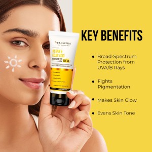 Dr. Sheth's Kesar & Kojic Acid Sunscreen SPF 50+ Pa++++ |In-Vivo Tested | For Pigmentation-Free Skin | Lightweight & Non Greasy | For UVA/UVB & Blue Light & IR Protection | No White Cast | For All Skin Types | For Men & Women | 74 Dr. Sheth's Kesar & Kojic Acid Sunscreen SPF 50+ Pa++++ |In-Vivo Tested | For Pigmentation-Free Skin | Lightweight & Non Greasy | For UVA/UVB & Blue Light & IR Protection | No White Cast | For All Skin Types | For Men & Women | 74