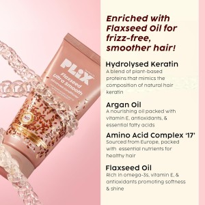 PLIX - THE PLANT FIX Flaxseed Ultrasmooth Advanced Conditioner | Plant Keratin PF & Flaxseed Oil | Smooth & Manageable Hair | Controls Frizz | Paraben & Sulphate Free | For Men & Women |