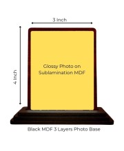 Car Desk/Table Top Mahavathar Babaji Wooden Photo Stand 3x4 Inches, Compact & Stylish Spiritual Display For Car, Home & Office (Pack Of 1) (F14321)