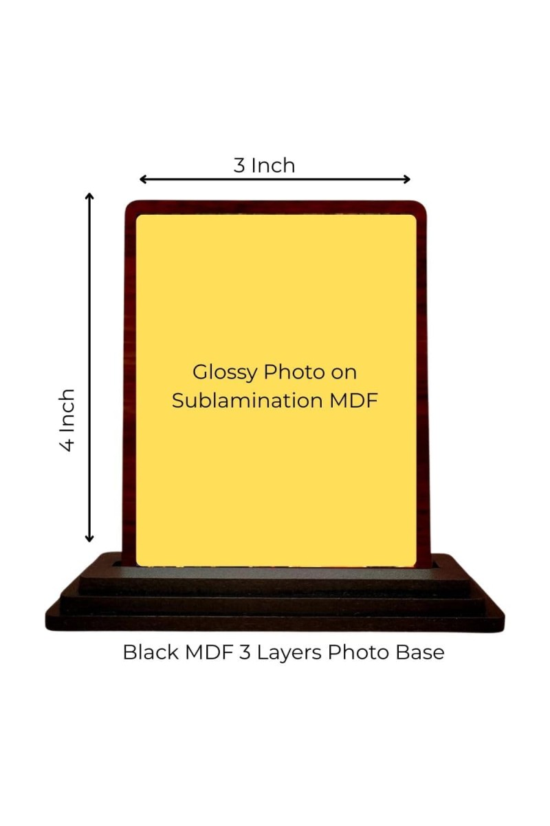 Car Desk/Table Top Mahavathar Babaji Wooden Photo Stand 3x4 Inches, Compact & Stylish Spiritual Display For Car, Home & Office (Pack Of 1) (F14321)