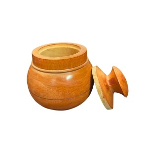 Handcrafted Wooden Jar with Lid | Multipurpose Storage Container for Kitchen, Sugar, salt,dry fruits & Home DÃ©coration (Pack of 4)