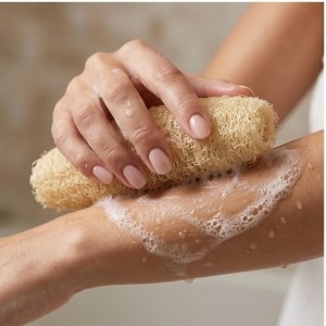 Natural Loofah Sponge for Bath & Body Scrubbing | Eco-Friendly Shower Scrubber for Skin Care & Cleaning (Pack of 2)