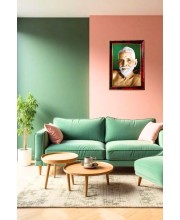 Ramanaa Maharshi Photo Frame For Wall & Table | 7x9 Inch Golden Cherry Finish | Decorative Ramana Maharshi Photo Frame For Home, Office & Pooja Room (F11751)