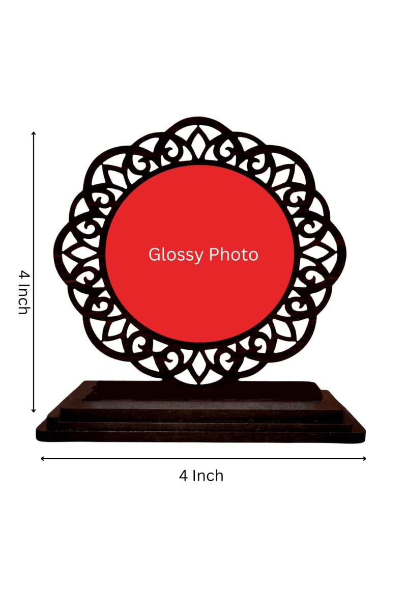 Car Desk/Table Top Shri Mataji Nirmala Devi Wooden Showpiece 3x4 Inches, Compact & Stylish Spiritual Display for Car, Home & Office (Pack of 1) (F19635)