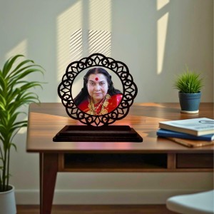 Car Desk/Table Top Shri Mataji Nirmala Devi Wooden Showpiece 3x4 Inches, Compact & Stylish Spiritual Display for Car, Home & Office (Pack of 1) (F19635) Car Desk/Table Top Shri Mataji Nirmala Devi Wooden Showpiece 3x4 Inches, Compact & Stylish Spiritual Display for Car, Home & Office (Pack of 1) (F19635)
