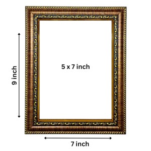 Lord Sri Hanuman Ji Gold Plated Photo Frame | 5 x 7 Inch Religious Wall & Table Decor | Lightweight Waterproof Glass Cover | Hindu God Frame for Home, Office, Temple & Gifting