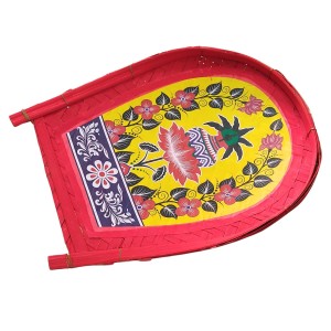Handicrafts Bamboo Kulo Tray &ndash; Handmade & Hand-Painted Bamboo Soop/Basket for Puja, Home Decor, Storage & Gifting | Eco-Friendly Traditional Bengali Tray à¦¬à¦¾à¦à¦¶à§‡à¦° à¦•à§à¦²à§‹ (13 x 17 inch)