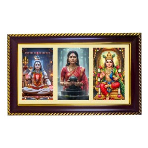 Shiva-Parvti-Murgan Photo Frame 8x4 Inch | Glossy Maroon Polystyrene Frame | Divine Wall & Table Decor | Temple Decoration & Gift Item (Pack Of 1) (F20839) Shiva-Parvti-Murgan Photo Frame 8x4 Inch | Glossy Maroon Polystyrene Frame | Divine Wall & Table Decor | Temple Decoration & Gift Item (Pack Of 1) (F20839)