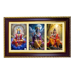 Vishnu-Krishna-Ram Photo Frame 10x6 Inch | Glossy Maroon Polystyrene Frame | Divine Wall & Table Decor | Temple Decoration & Gift Item (Pack Of 1) (F21021) Vishnu-Krishna-Ram Photo Frame 10x6 Inch | Glossy Maroon Polystyrene Frame | Divine Wall & Table Decor | Temple Decoration & Gift Item (Pack Of 1) (F21021)