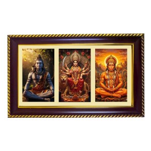 Shiva-Durga-Hanuman Photo Frame 12x8 Inch | Glossy Maroon Polystyrene Frame | Divine Wall & Table Decor | Temple Decoration & Gift Item (Pack Of 1) (F20859) Shiva-Durga-Hanuman Photo Frame 12x8 Inch | Glossy Maroon Polystyrene Frame | Divine Wall & Table Decor | Temple Decoration & Gift Item (Pack Of 1) (F20859)