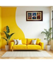 Shiva-Vishnu-Durga Photo Frame 12x8 Inch | Glossy Maroon Polystyrene Frame | Divine Wall & Table Decor | Temple Decoration & Gift Item (Pack Of 1) (F21348)