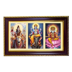 Shiva Vishnu-Bramha Photo Frame 8x4 Inch | Glossy Maroon Polystyrene Frame | Divine Wall & Table Decor | Temple Decoration & Gift Item (Pack Of 1) (F20878) Shiva Vishnu-Bramha Photo Frame 8x4 Inch | Glossy Maroon Polystyrene Frame | Divine Wall & Table Decor | Temple Decoration & Gift Item (Pack Of 1) (F20878)