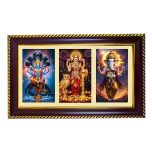 Vishnu-Laxmi-Ganesha Photo Frame 8x4 Inch | Glossy Maroon Polystyrene Frame | Divine Wall & Table Decor | Temple Decoration & Gift Item (Pack Of 1) (F20928) Vishnu-Laxmi-Ganesha Photo Frame 8x4 Inch | Glossy Maroon Polystyrene Frame | Divine Wall & Table Decor | Temple Decoration & Gift Item (Pack Of 1) (F20928)