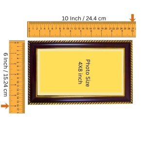 Murgun-Shiva-Parvti Photo Frame 8x4 Inch | Glossy Maroon Polystyrene Frame | Divine Wall & Table Decor | Temple Decoration & Gift Item (Pack Of 1) (F21450)