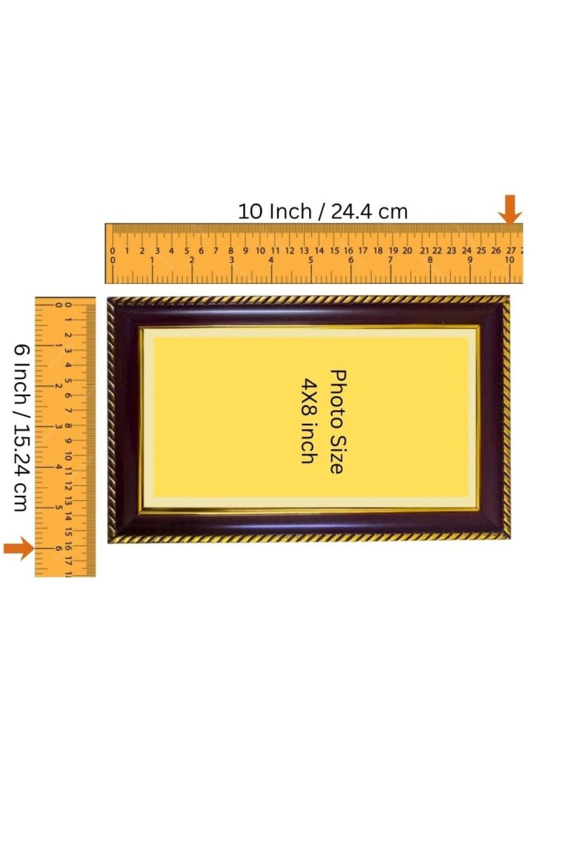 Tridevi Photo Frame 8x4 Inch | Glossy Maroon Polystyrene Frame | Divine Wall & Table Decor | Temple Decoration & Gift Item (Pack Of 1) (F21260)