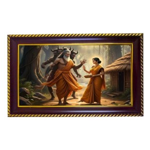 Mata Sita Apaharan Photo Frame 10x6 Inch | Glossy Maroon Polystyrene Frame | Divine Wall & Table Decor | Temple Decoration & Gift Item (Pack Of 1) (F20437) Mata Sita Apaharan Photo Frame 10x6 Inch | Glossy Maroon Polystyrene Frame | Divine Wall & Table Decor | Temple Decoration & Gift Item (Pack Of 1) (F20437)