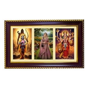 Ram-Sita-Durga Photo Frame 14x10 Inch | Glossy Maroon Polystyrene Frame | Divine Wall & Table Decor | Temple Decoration & Gift Item (Pack Of 1) (F20942) Ram-Sita-Durga Photo Frame 14x10 Inch | Glossy Maroon Polystyrene Frame | Divine Wall & Table Decor | Temple Decoration & Gift Item (Pack Of 1) (F20942)