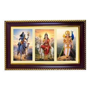 Shiva-Parvti-Murgan Photo Frame 8x4 Inch | Glossy Maroon Polystyrene Frame | Divine Wall & Table Decor | Temple Decoration & Gift Item (Pack Of 1) (F20832) Shiva-Parvti-Murgan Photo Frame 8x4 Inch | Glossy Maroon Polystyrene Frame | Divine Wall & Table Decor | Temple Decoration & Gift Item (Pack Of 1) (F20832)