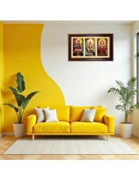 Shiva-Murgan-Ganesha Photo Frame 14x10 Inch | Glossy Maroon Polystyrene Frame | Divine Wall & Table Decor | Temple Decoration & Gift Item (Pack Of 1) (F21014)