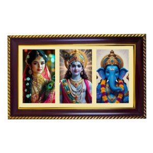 Radha-Krishna-Ganesha Photo Frame 10x6 Inch | Glossy Maroon Polystyrene Frame | Divine Wall & Table Decor | Temple Decoration & Gift Item (Pack Of 1) (F21318) Radha-Krishna-Ganesha Photo Frame 10x6 Inch | Glossy Maroon Polystyrene Frame | Divine Wall & Table Decor | Temple Decoration & Gift Item (Pack Of 1) (F21318)
